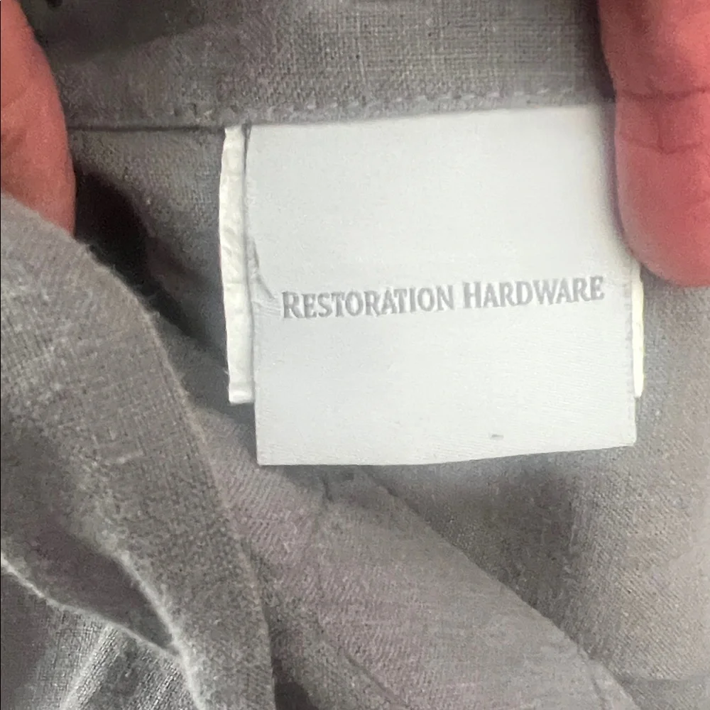 Restoration Hardware Gray Quilted Euro Pillow Set
